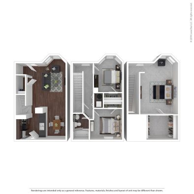 the floor plan for a two bedroom apartment at The Beacon Hill Apartments