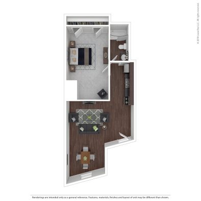 a floor plan of a two bedroom apartment at The Beacon Hill Apartments