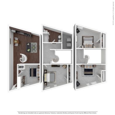 the floor plan for a two bedroom apartment at The Beacon Hill Apartments