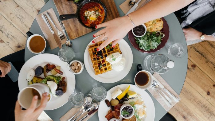 variety of foods on top of gray table